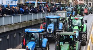 Traktor bergolek ke Brussels dalam protes petani atas rancangan untuk