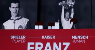 Football Soccer Bayern commemorate great German Beckenbauer in stadium ceremony