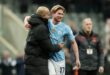 Football Soccer Guardiola lauds returning De Bruyne and special Bobb