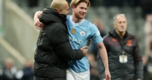 Football Soccer Guardiola lauds returning De Bruyne and special Bobb