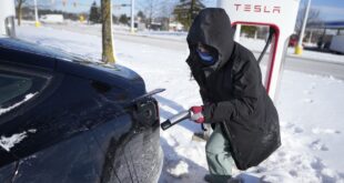 Frigid weather can cut electric vehicle range and make charging