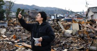 In the ruins of a historic market a Japanese artisan