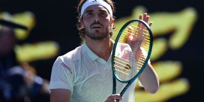 Tennis Tennis Wonder shot helps Tsitsipas into second round in Melbourne