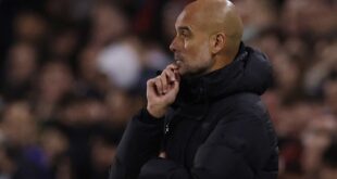 Football Soccer Citys Guardiola says no point looking at table until