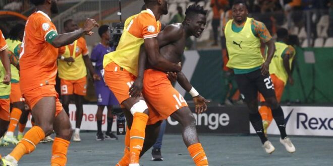 Football Soccer Ivory Coast score last gasp goal in extra time to