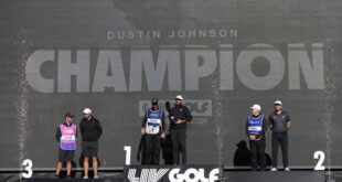 Golf Golf Four Aces captain Dustin Johnson hits Las Vegas jackpot