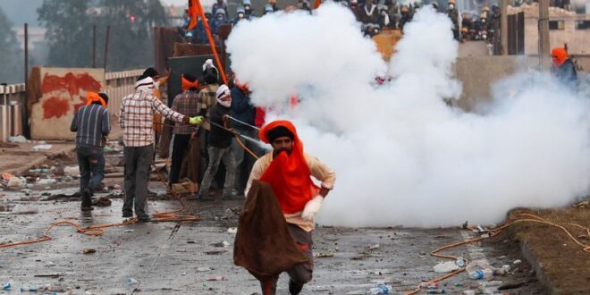 Kites battle drones as farmers take on police during India