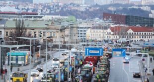 Tractors roll into downtown Prague as Czech farmers join protests