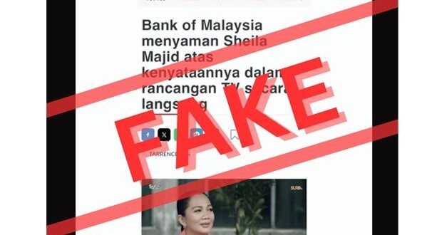 Beware fake Sheila Majid news on scam site impersonating The