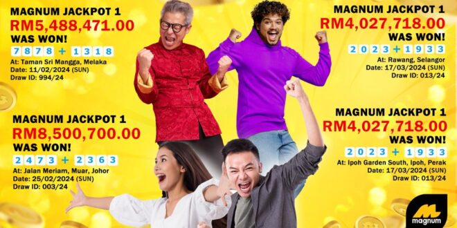 Four lucky individuals hit a combined total of RM22mil from