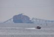 Massive crane put in place to clear Baltimore bridge debris