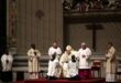 Pope soldiers through Easter Vigil after missing procession