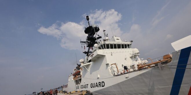 US Coast Guards Legend class vessel docks in Port Klang