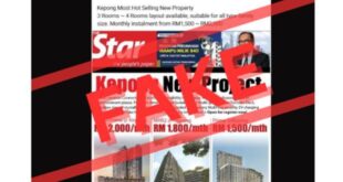 Beware fake Kepong property ad misusing The Stars masthead from
