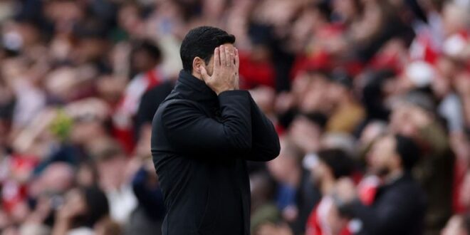 Football Soccer Arteta calls for Arsenal reaction after Villa hammer blow