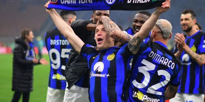 Football Soccer Inter secure Serie A title in heated win over