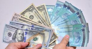 Ringgit ends lower on firmer US dollar index