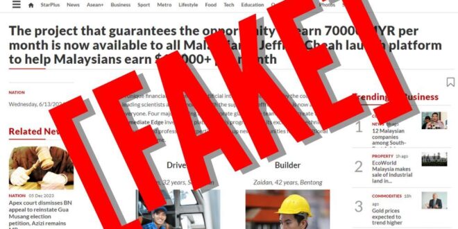 Beware fake Jeffrey Cheah news on scam site impersonating The