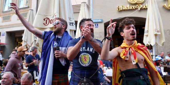 Football Soccer Scotlands Tartan Army kicks off Euro 2024 in high