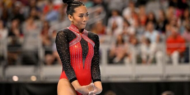 Gymnastics Olympics Lees performance at US Championships lifted by Biles pep