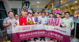 Juneyao Airlines makes direct maiden flight from Shanghai