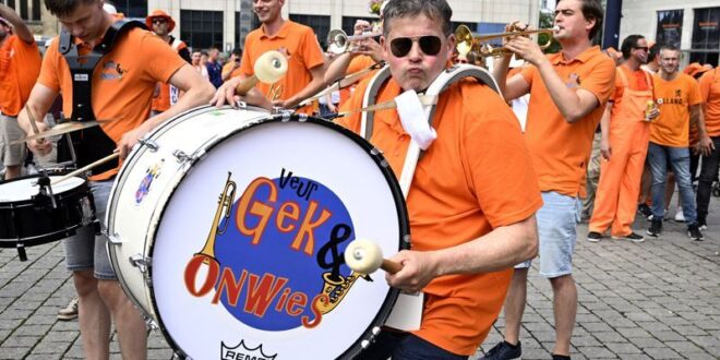 Football Soccer Dortmund turns orange as Dutch fans stream across the